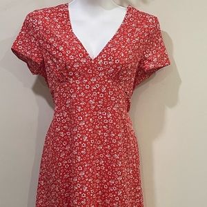 Red Floral Amazon Dress Medium